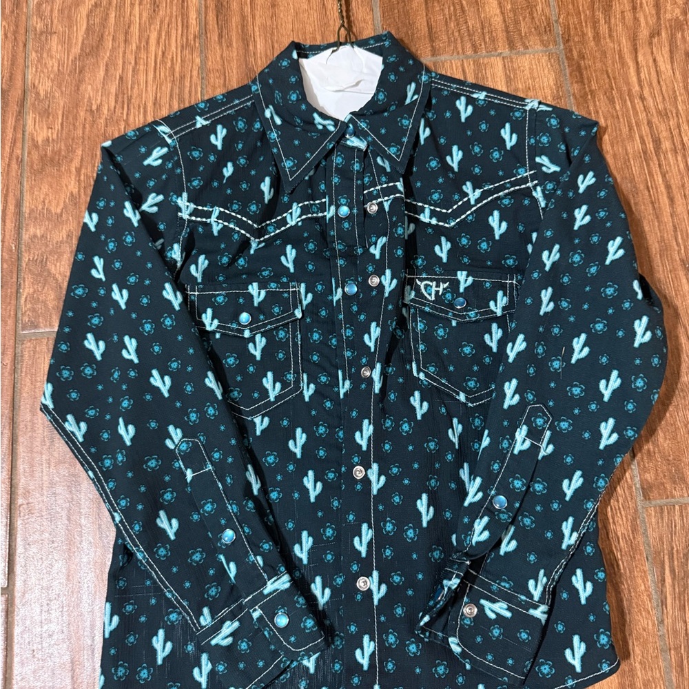 Cactus Print Western Shirt